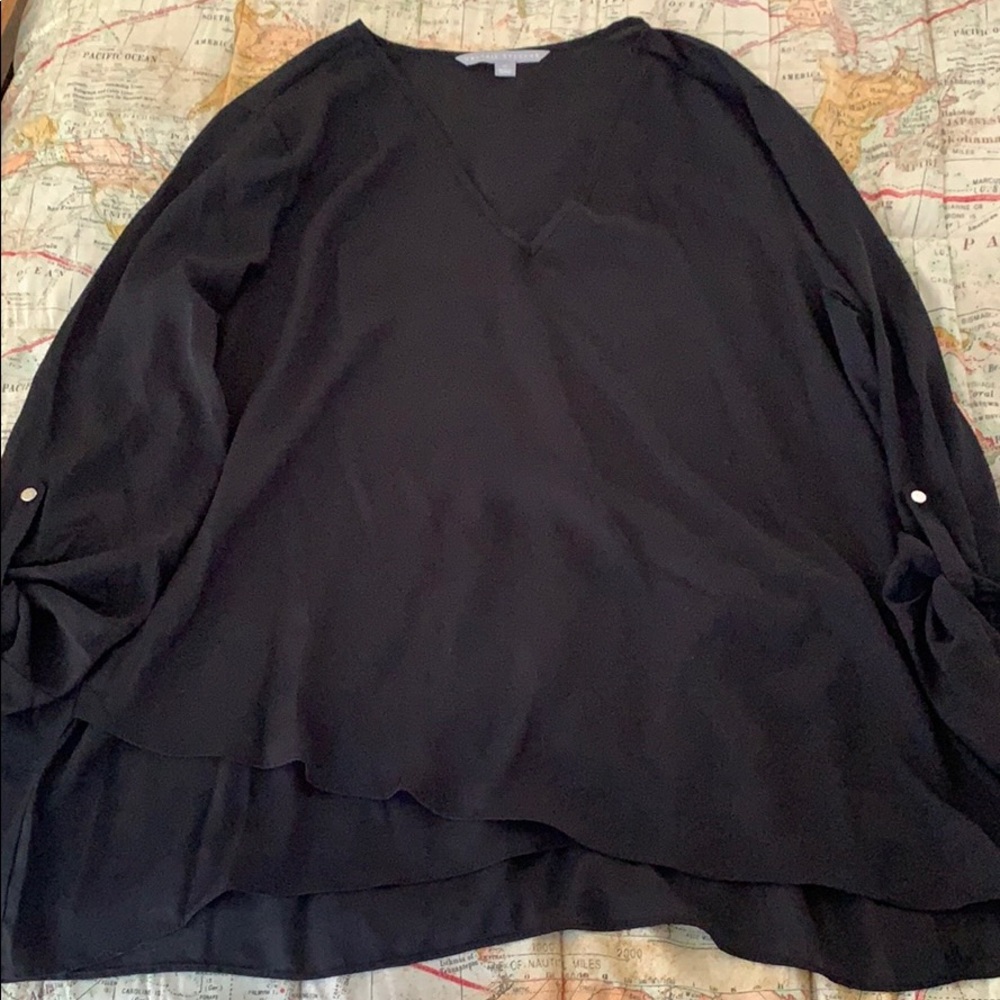 Like new sheer black Valerie Stevens top size XL